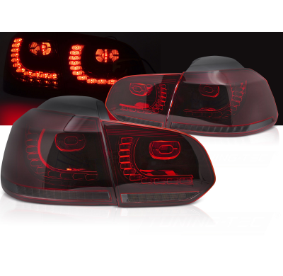 PILOTOS TRASEROS LED AHUMADOS ROJOS INTERMITENTE DINAMICO para VW GOLF 6 08-13