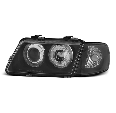 Faros Delanteros Angel Eyes Audi A3 08.96-08.00 Fondo Negro
