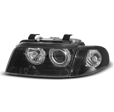 Faros Delanteros Angel Eyes Audi A4 11.94-12.98 Fondo Negro