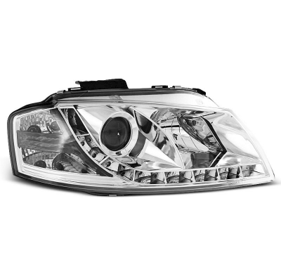Faros Delanteros Luz Diurna Audi A3 8p 05.03-03.08 Cromados
