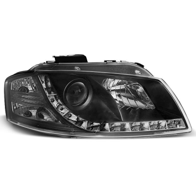 Faros Delanteros Luz Diurna Audi A3 8p 05.03-03.08 Fondo Negro