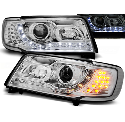 Faros Delanteros Luz Diurna Audi 100 C4 12.90-06.94 Cromados