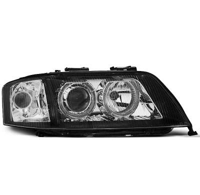 Faros Delanteros Angel Eyes Audi A6 10.99-06.01 Fondo Negro