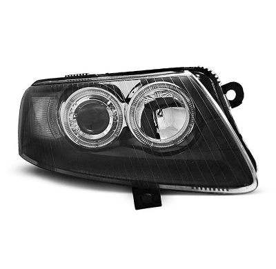 Faros Delanteros Angel Eyes Audi A6 C6 04.04-08 Fondo Negro