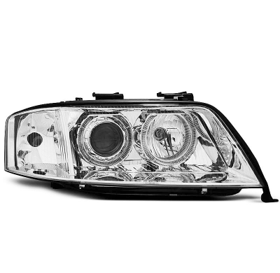 Faros Delanteros Angel Eyes Audi A6 05.97-09.99 Angel Eyes Cromados Xenon