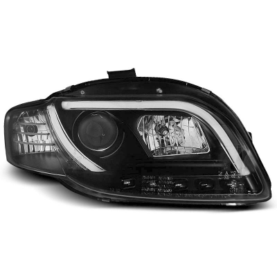 Faros Delanteros Luz Diurna Audi A4 B7 11.04-03.08 Led Tube Lights Negro