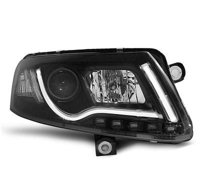 Faros Delanteros Luz Diurna Audi A6 C6 04.04-08 Led Tube Lights Negro