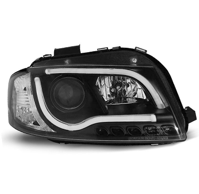 Faros Delanteros Luz Diurna Audi A3 8p 05.03-03.08 Led Tube Lights Negro