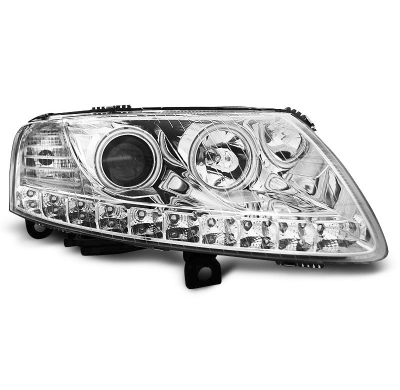 Faros Delanteros Angel Eyes Audi A6 C6 04.04-08 Angel Eyes Led Cromado