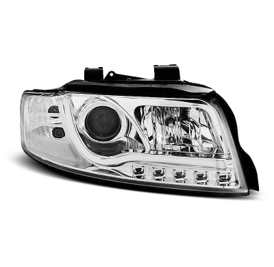 Audi A4 10.00-10.04 Faros Delanteros Luz Diurna Tube Lights Cromado Faros Delanteros Luz Diurna Tru Drl Ece-R87