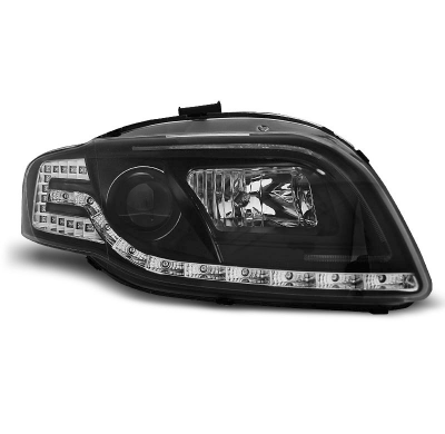Faros Delanteros Luz Diurna Audi A4 B7 11.04-03.08 Led Tube Lights Negro