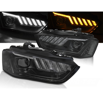 FAROS DELANTEROS LED NEGRO para AUDI A4 B8 12-15 con intermitente dinamico