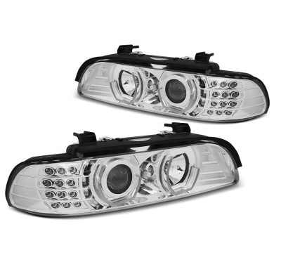 Faros Delanteros Angel Eyes Bmw E39 09.95-06.03 Faros Delanteros Luz Diurna Cromados