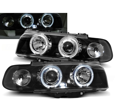 Faros Delanteros Angel Eyes Bmw E38 06.94-08.98 Fondo Negro