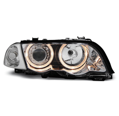 Faros Delanteros Angel Eyes Bmw E46 05.98-08.01 S/T Cromados