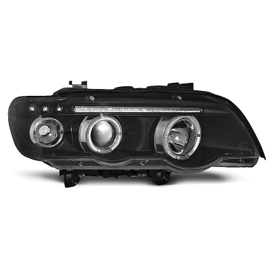 Faros Delanteros Angel Eyes Bmw X5 E53 09.99-10.03 Fondo Negro