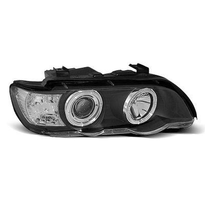 Faros Delanteros Angel Eyes Bmw X5 E53 09.99-10.03 Fondo Negro