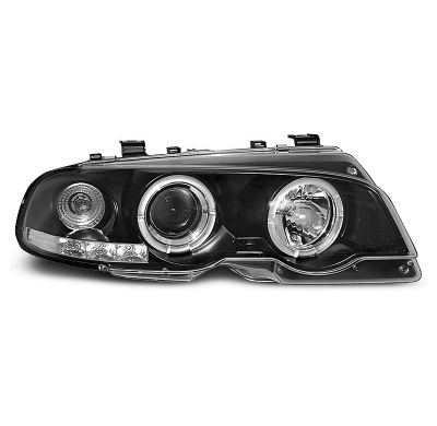 Faros Delanteros Angel Eyes Bmw E46 04.99-03.03 Coupe Fondo Negro