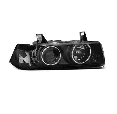 Faros Delanteros Angel Eyes Bmw E36 12.90-08.99 C/C Fondo Negro