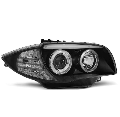 Faros Delanteros Angel Eyes Bmw 1 E87 / E81 04-11 Fondo Negro