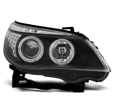 Faros Delanteros Angel Eyes Bmw E60/E61 03-07 Fondo Negro Led Indic.