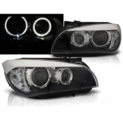 Faros Delanteros Angel Eyes Bmw X1 E84 10.09-07.12 Angel Eyes Led Negro