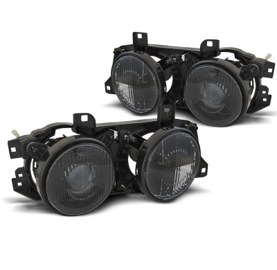 Faros Delanteros Negro Para Bmw E32/E34