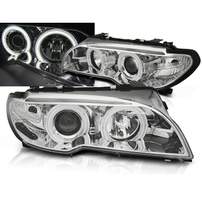 Faros Delanteros Angel Eyes Bmw E46 04.03-06 Coupe Cabrio Angel Eyes Ccfl Cromado