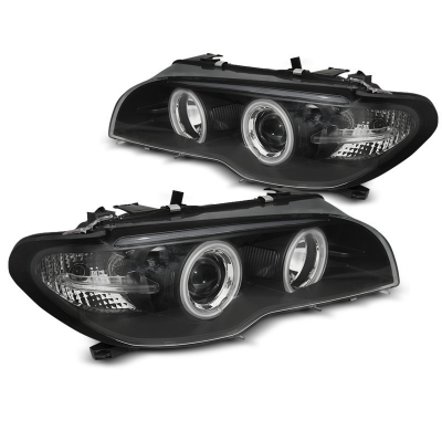 Faros Delanteros Angel Eyes Bmw E46 04.03-06 Coupe Cabrio Angel Eyes Ccfl Xenon Negro