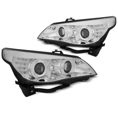 Faros Delanteros Angel Eyes Bmw E60/E61 03-07 Angel Eyes Ccfl Cromado Led Indic.
