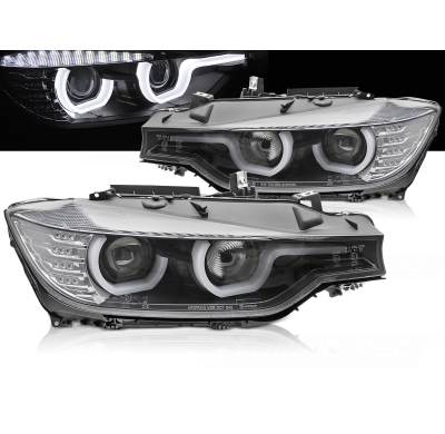 FAROS DELANTEROS BMW F30/F31 10.11 - 05.15 U-TYPE NEGRO