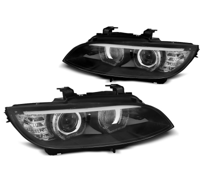 Faros Delanteros Bmw E92/E93 06-10 Angel Eyes Led Negro Afs Xenon