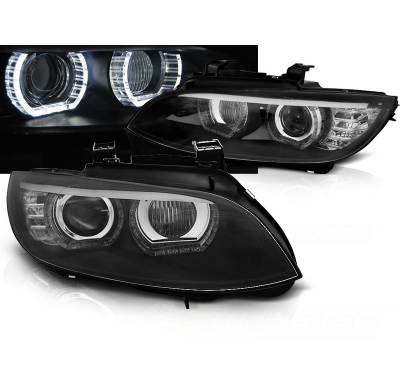 Faros Delanteros Bmw E92/E93 06-10 Angel Eyes Led Negro Afs Xenon