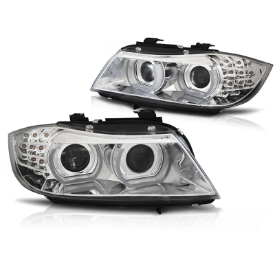 Faros Luz Diurna Bmw E90/E91 09-11 Xenon Drl Chrome Led Indicator