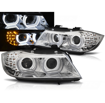 Faros Luz Diurna Bmw E90/E91 09-11 Xenon Drl Chrome Led Indicator