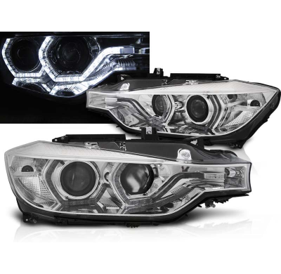 Faros Delanteros Bmw F30/F31 10.11 - 05.15 Angel Eyes Led Chrome Xenon Afs Drl