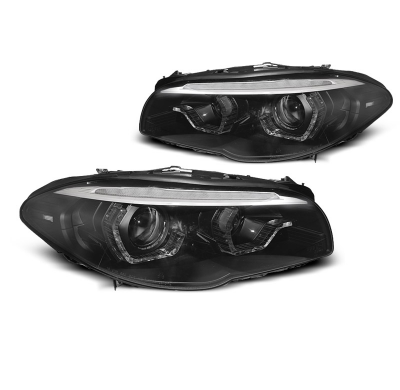 Faros Delanteros Xenon Angel Eyes Led Drl Negro Intermitente Dinamico Para Bmw F10/F11 10-13