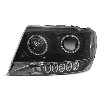 Faros Delanteros Angel Eyes Chrysler Jeep Grand Cherokee 99-05.05 Fondo Negro