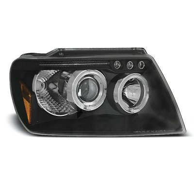 Faros Delanteros Angel Eyes Chrysler Jeep Grand Cherokee 99-05.05 Fondo Negro