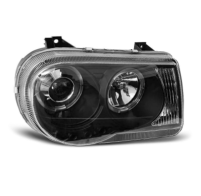 Faros Delanteros Angel Eyes Chrysler 300c 05-10 Fondo Negro