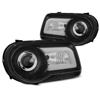 Faros Delanteros Luz Diurna Chrysler 300c 05-10 Negro Tube Light