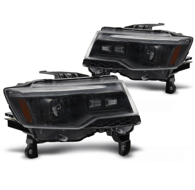 FAROS DELANTEROS CHRYSLER JEEP GRAND CHEROKEE 14-21 LUZ DE TUBO NEGRA INTERMITENTE DINAMICO HID