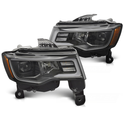 FAROS DELANTEROS LUZ DIURNA CHRYSLER JEEP GRAND CHEROKEE 16-21 LUZ DE TUBO NEGRA