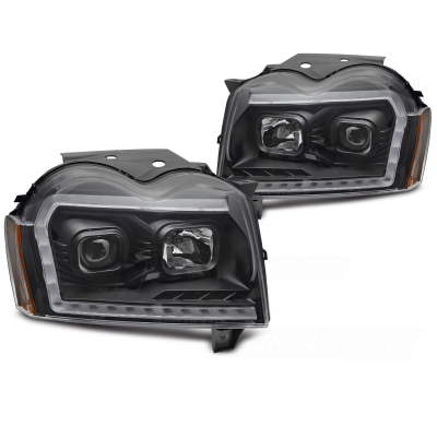 FAROS DELANTEROS CHRYSLER JEEP GRAND CHEROKEE 05-08 LUZ TUBO NEGRA
