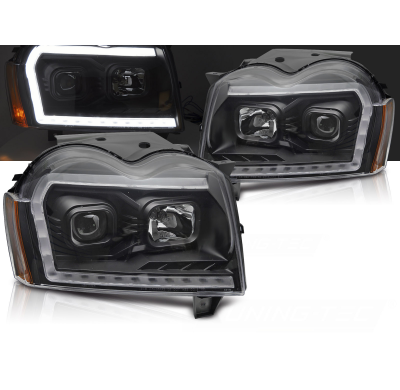 FAROS DELANTEROS CHRYSLER JEEP GRAND CHEROKEE 05-08 LUZ TUBO NEGRA