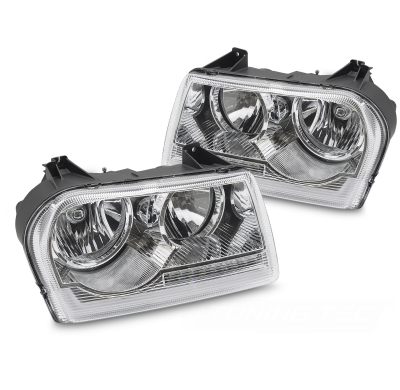FAROS DELANTEROS CHRYSLER 300 05-08 TUBO DE LUZ CROMADO