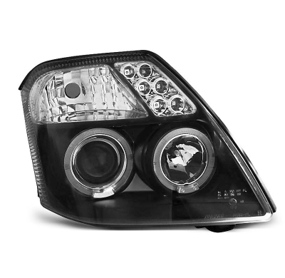 Faros Delanteros Angel Eyes Citroen C2 09.03-10 Fondo Negro