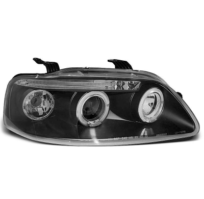 Faros Delanteros Angel Eyes Chevrolet Aveo 03-06 Fondo Negro