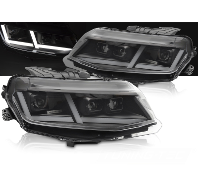 FAROS DELANTEROS CHEVROLET CAMARO 16-18 LED COMPLETO NEGRO