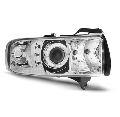 Faros Delanteros Angel Eyes Dodge Ram 94-01 Cromados